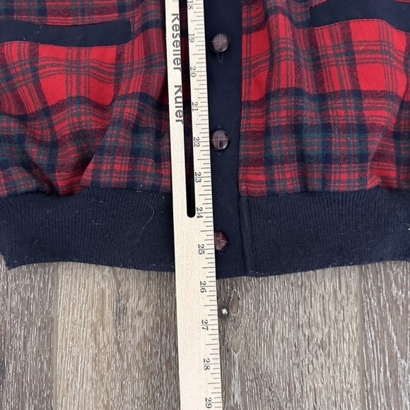 Vintage Pendleton Cardigan Jacket Mens XL Red Black Plaid Wool USA 80s Western - Picture 13 of 16